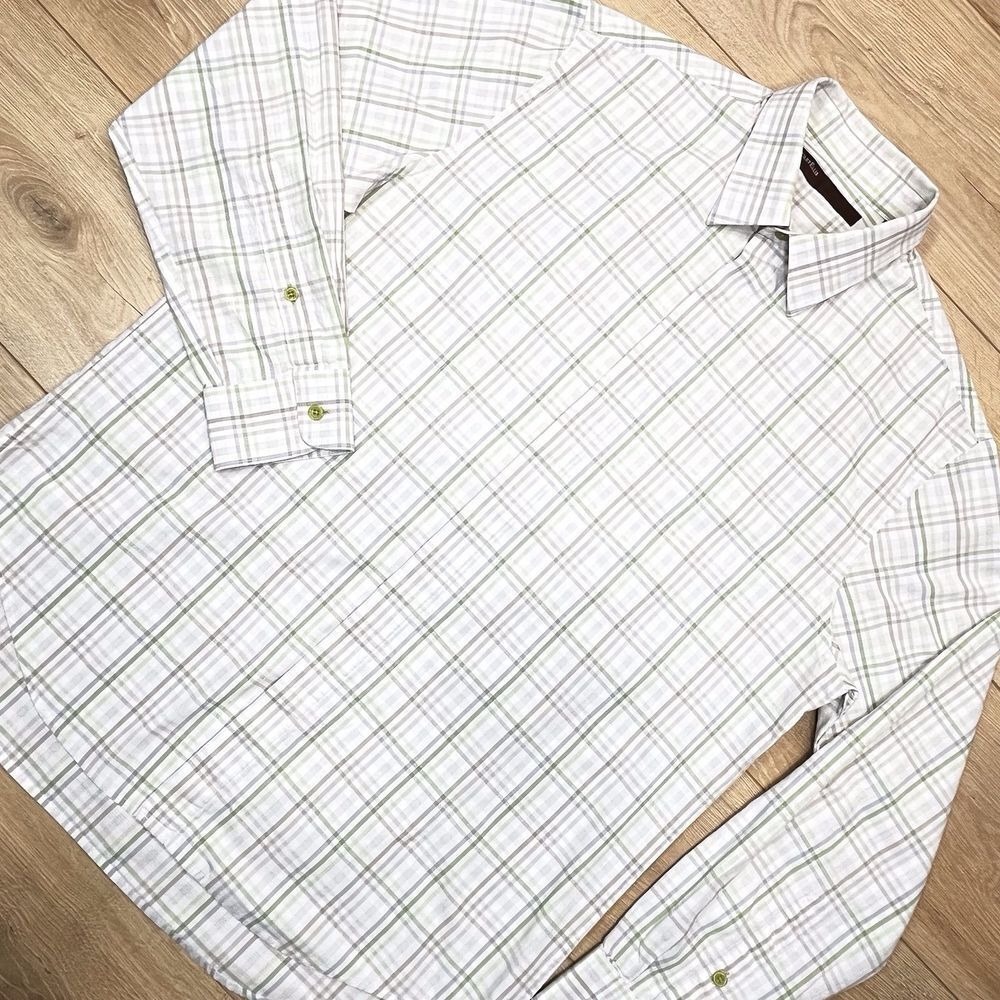 Perry Ellis Mens Button Down Long‎ Sleeve Shirt Size Large Casual Shirt Plaid